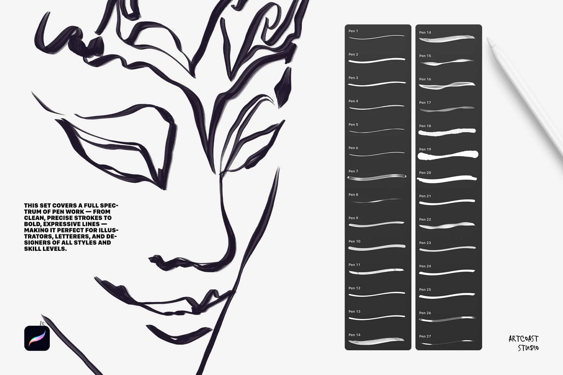 Pen Brushes for Procreate — Real Ink Feel for Digital Artists