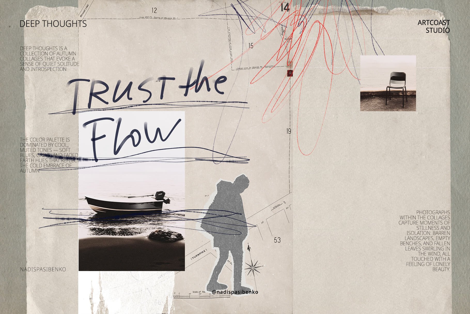 Deep Thoughts Collage Elements Collection for Graphic Designers