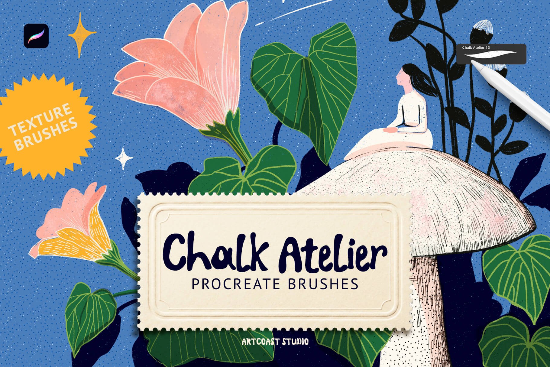 Chalk Atelier Procreate Brushes – Textured Chalk Brush Set for iPad Artists
