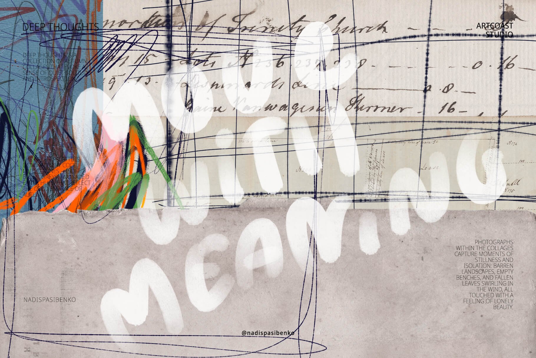 Deep Thoughts Collage Elements Collection for Graphic Designers