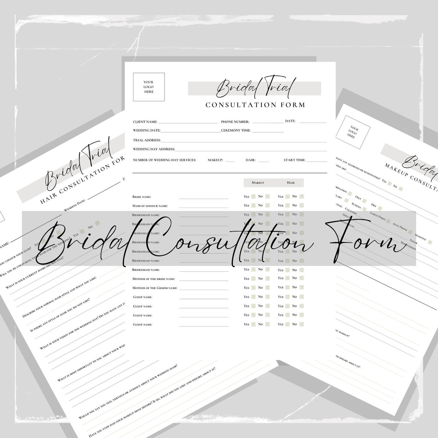 Bridal Trial Consultation Form For