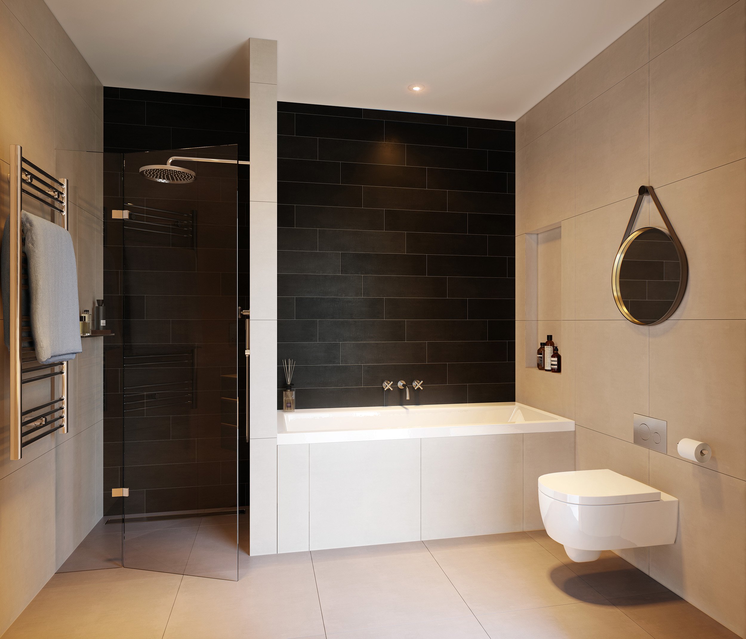 modern residential apartment bathroom