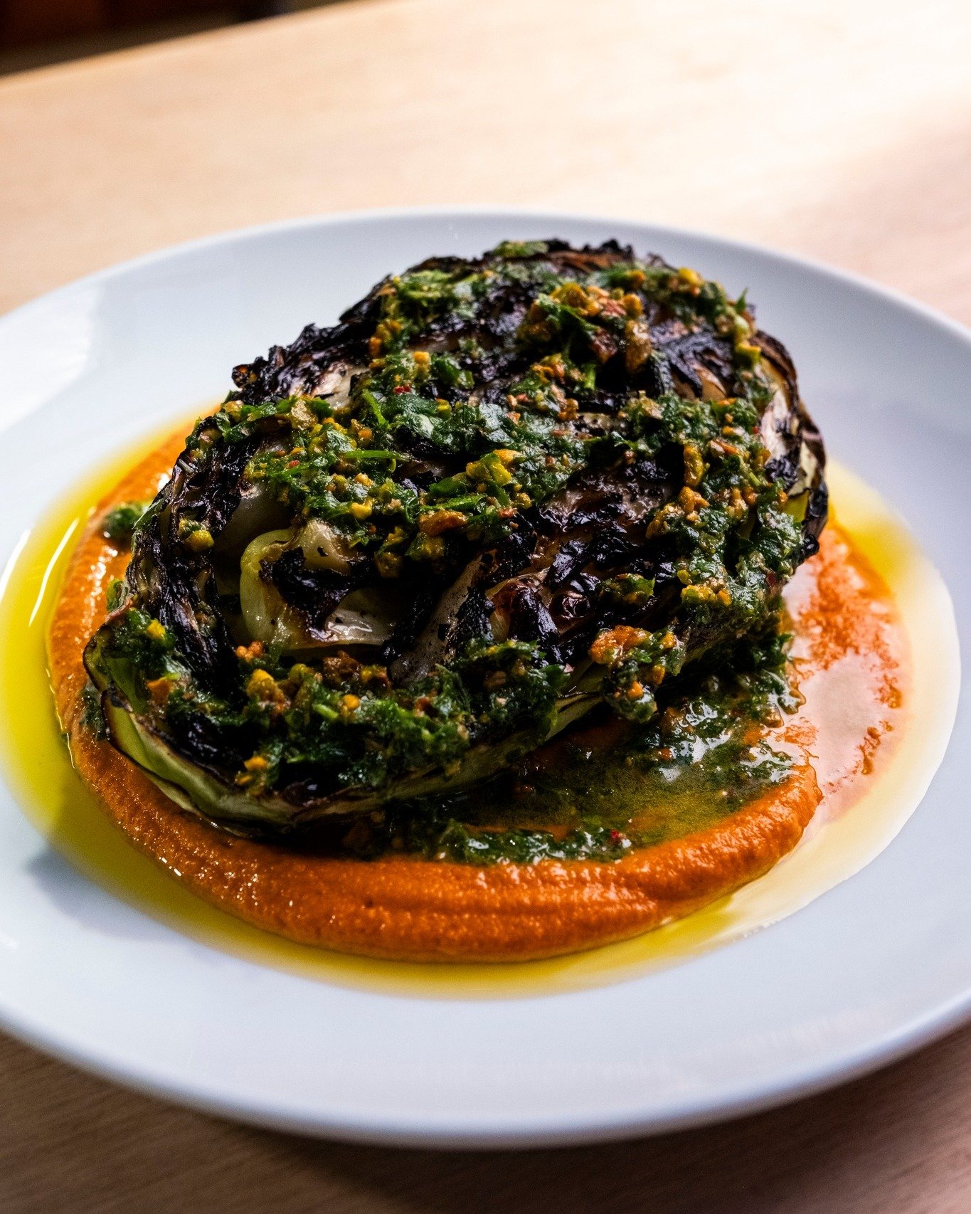 Smoky, sweet hispi cabbage topped with rich romesco and finished with a bright pistachio gremolata by @leo_renegadee17 ✨

Simple, bold, and seriously moreish. 🥬✨

Enjoy it with a glass of wine at Renegade Urban Winery! 🍷

📍Unit 7, Lockwood Way, Lo