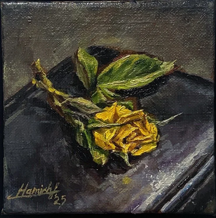 Yellow Rose original painting by Hamish Fleming