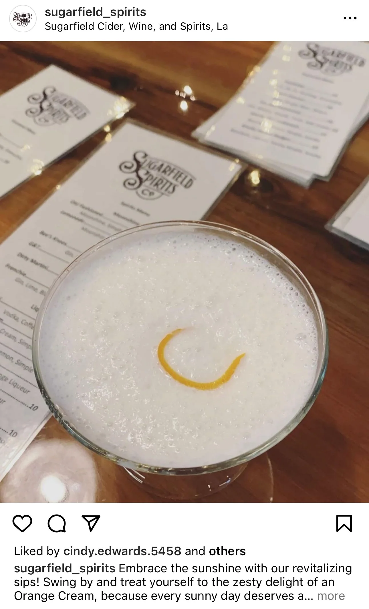 Sugarfield Spirits Instagram