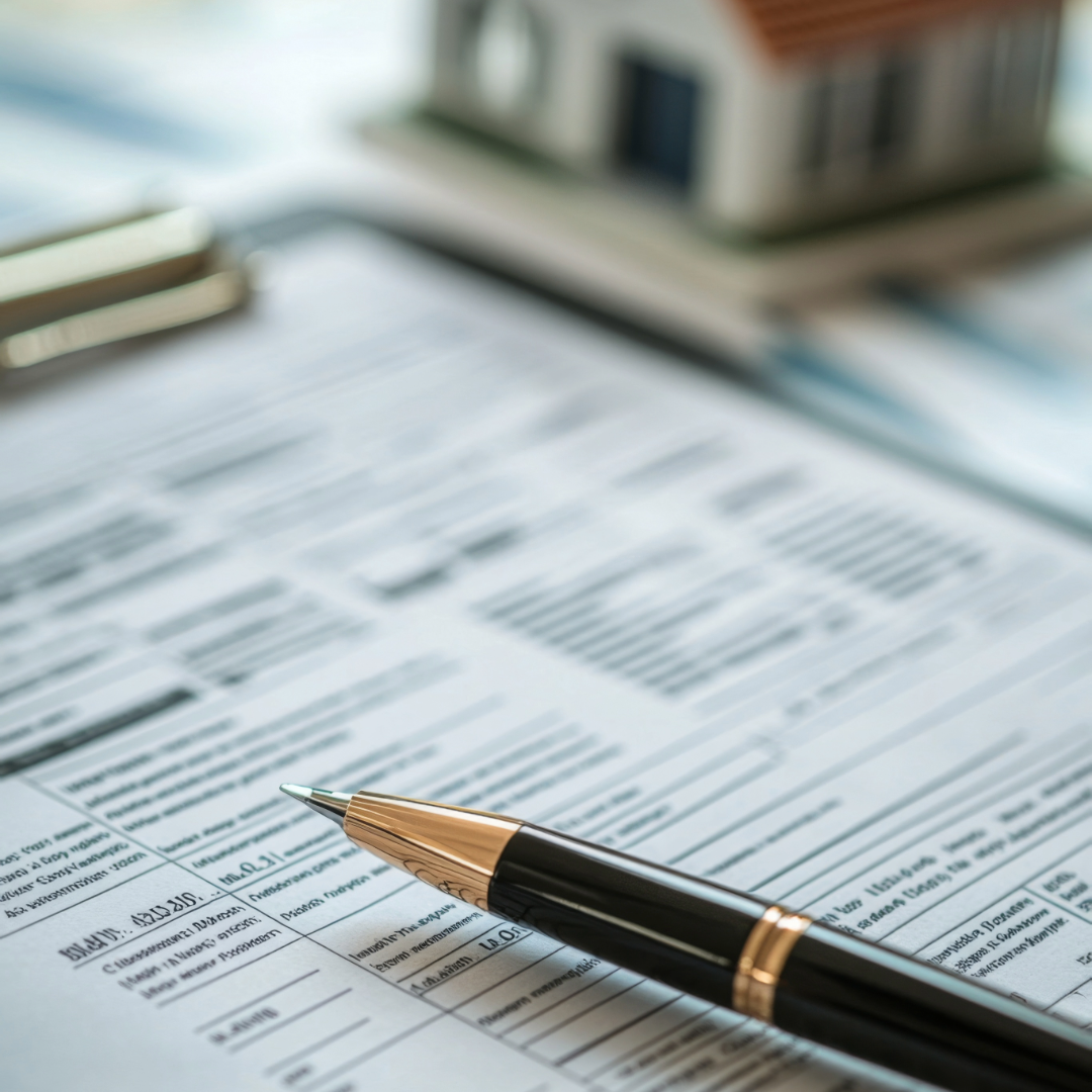 Sample real estate settlement statement showing mortgage and tax information