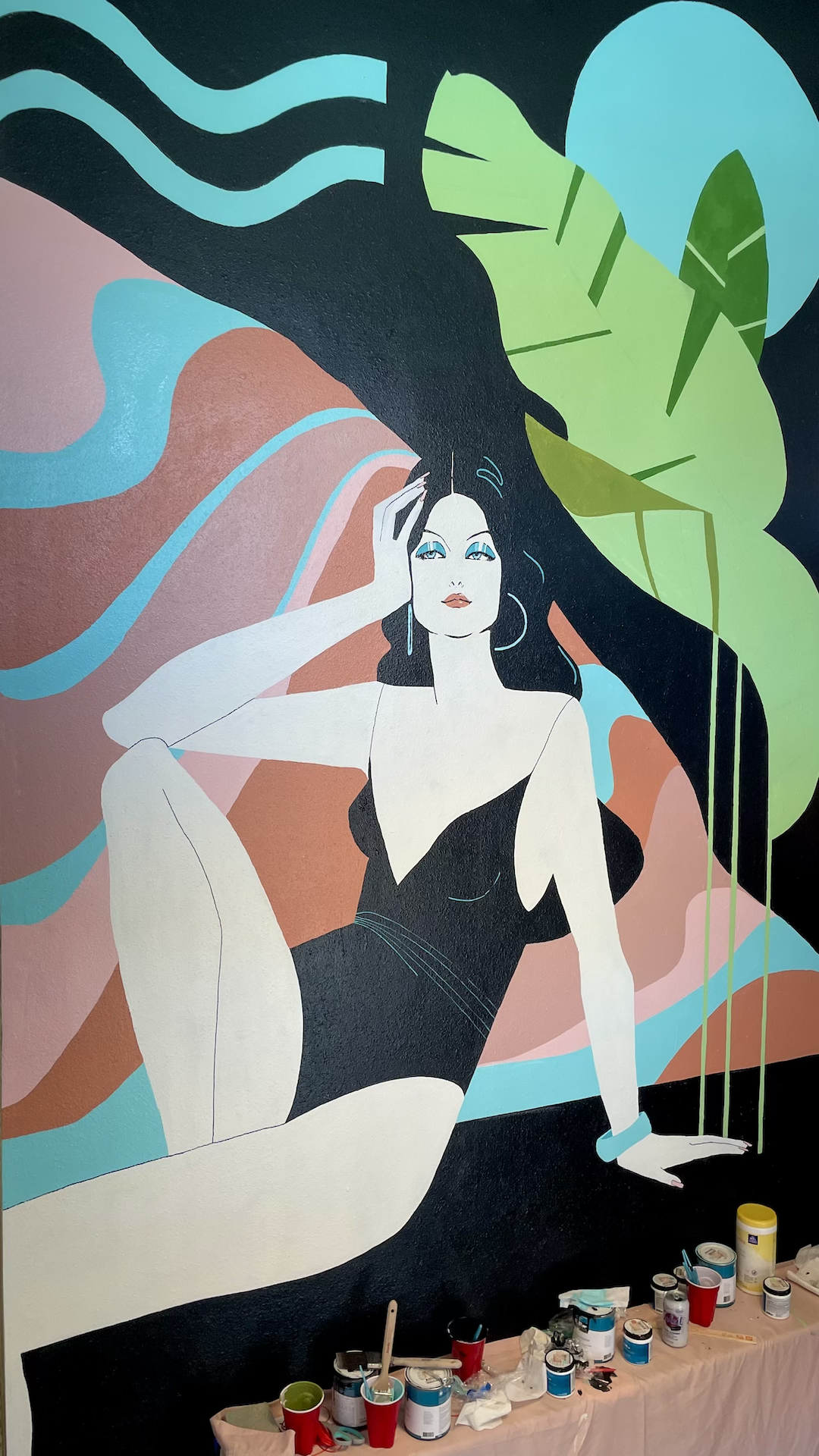 Claudine Mural, Private Residence, CA 2021