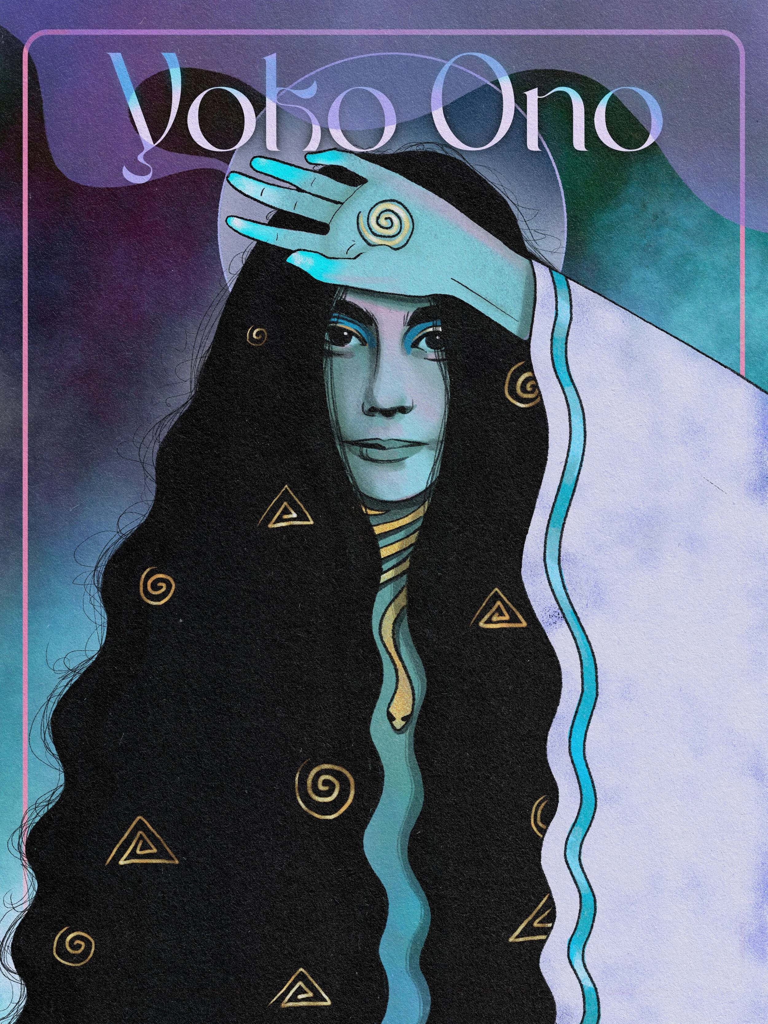 Yoko Ono 90th birthday poster, Digital Illustration, 2024