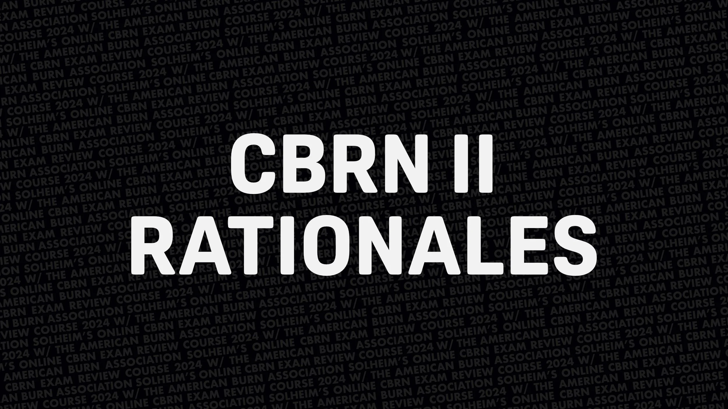 Repeating text pattern in pink stating: "ONLINE CBRN EXAM REVIEW COURSE SOLHEIM’S."