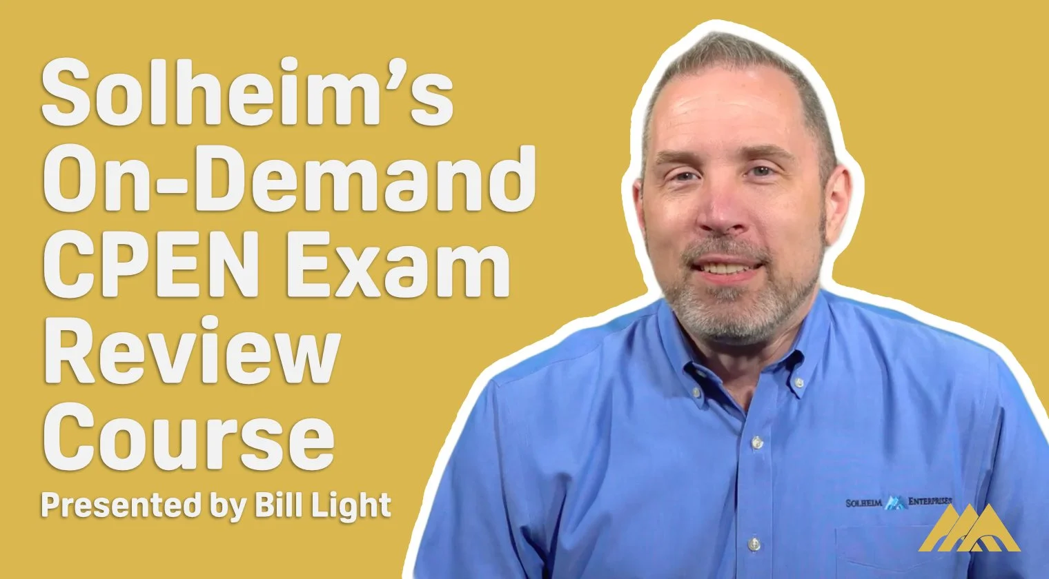 CPEN Exam Review Course promotional text on a brown background with options for live, virtual, or on-demand learning.