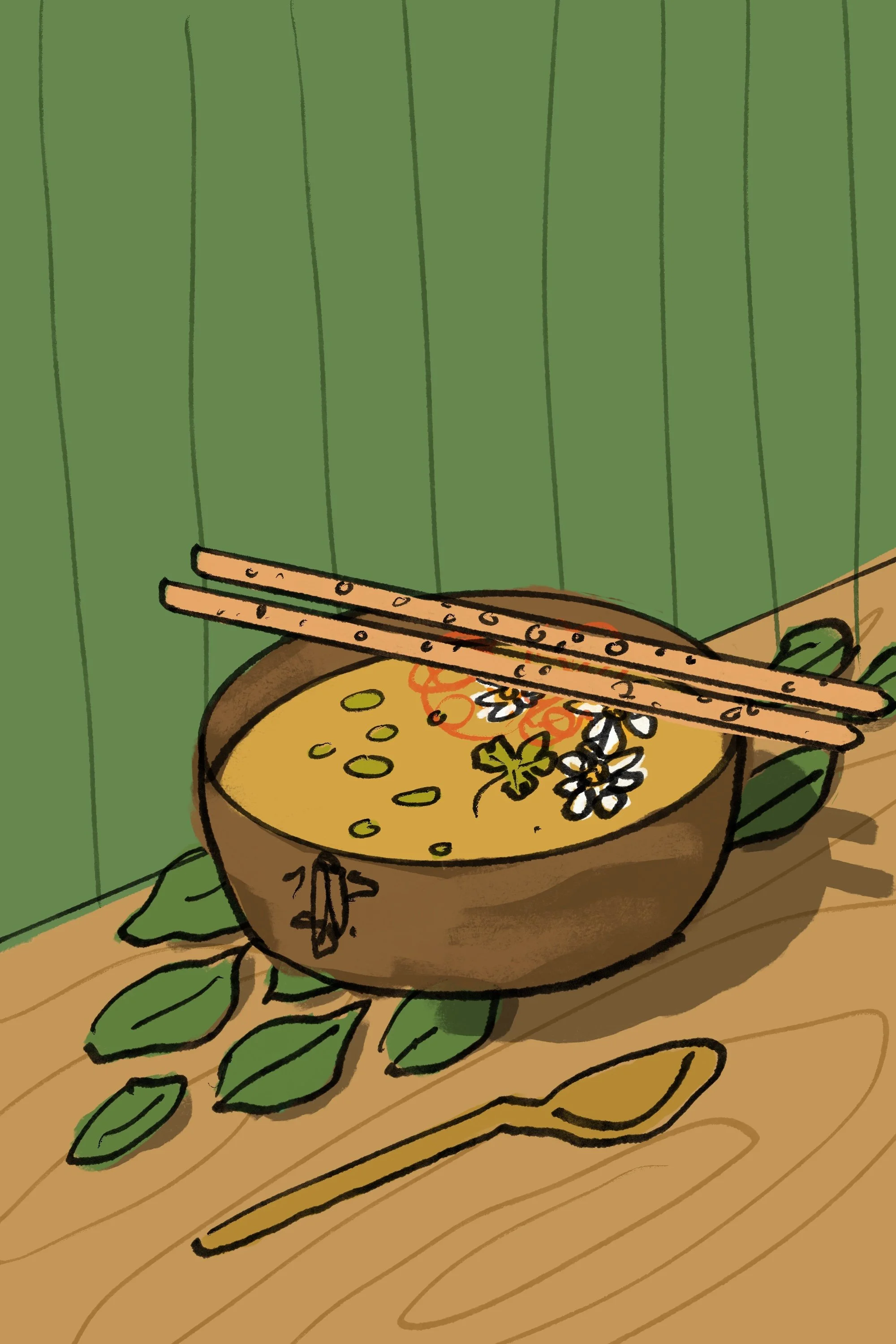 Velvety Foraged Golden Soup