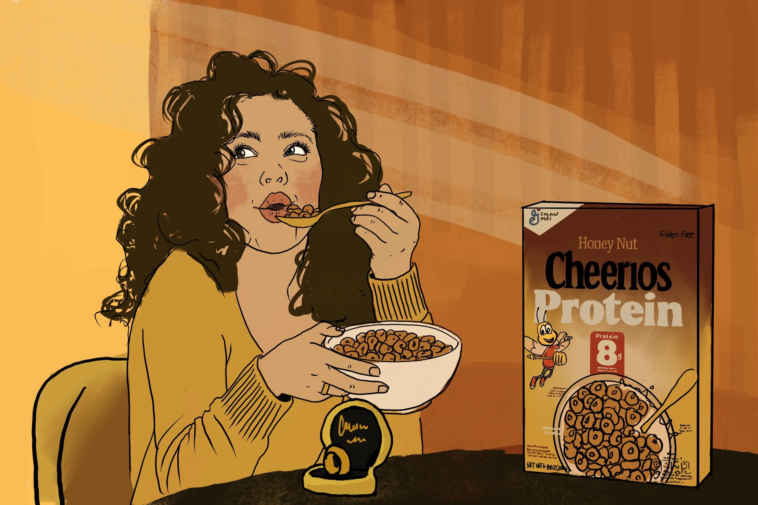 This procreate illustration demonstrates the product placement AND the playful cheeky personality we were looking for from our talent.