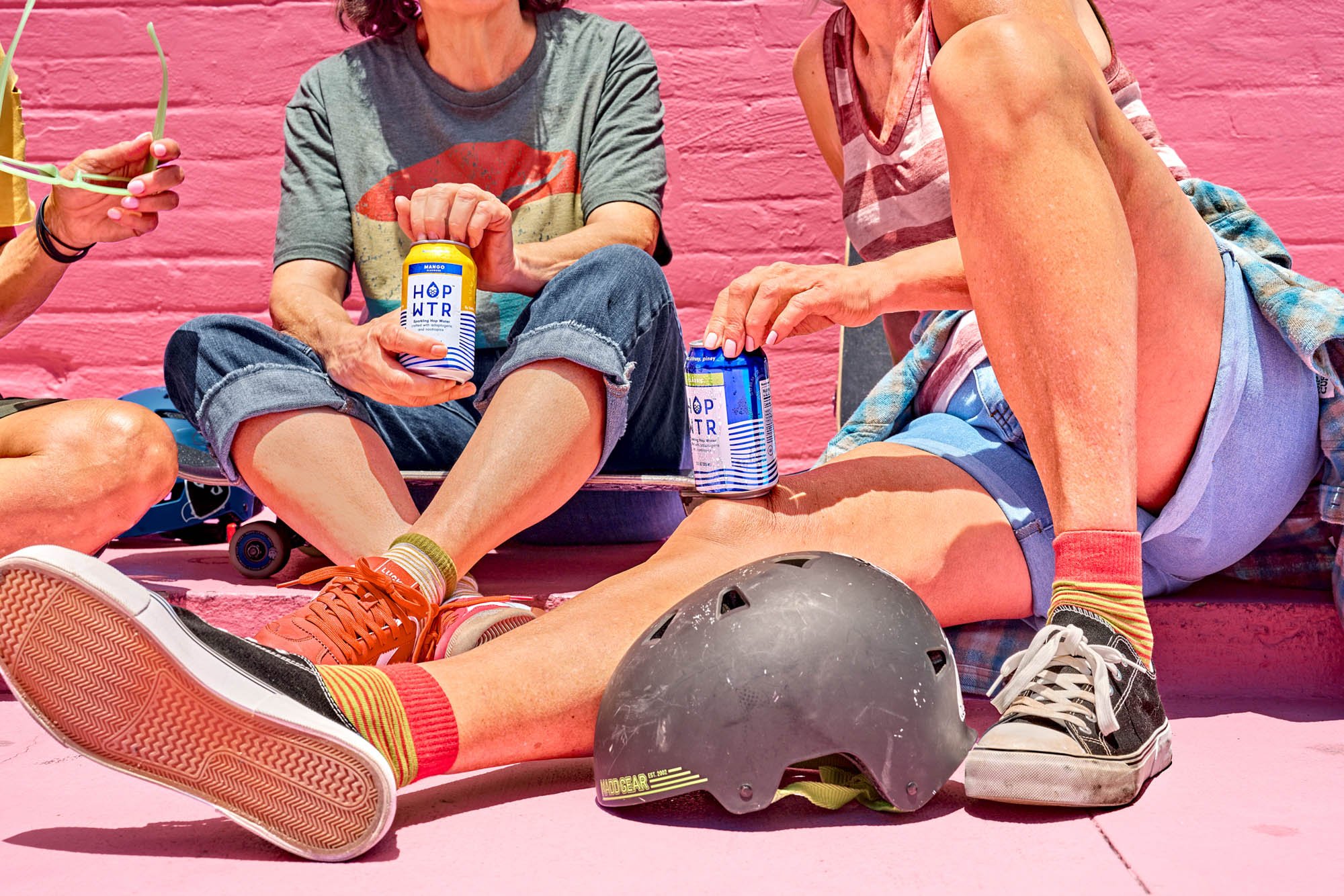 Lifestyle photography for an advertising campaign featuring a beverage brand
