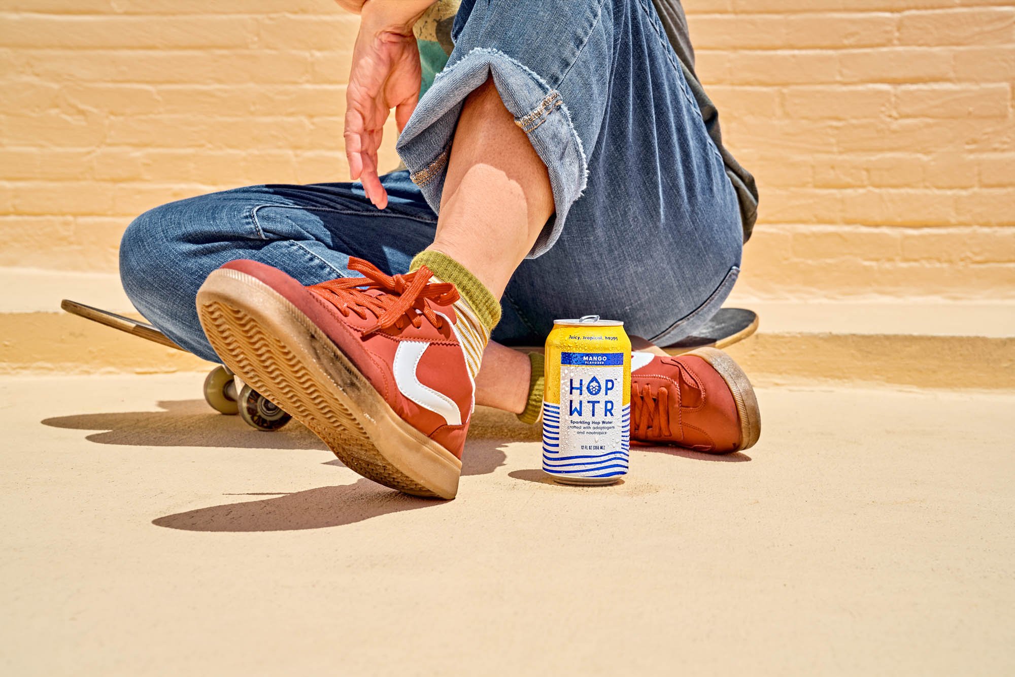 Beverage photography for a fizzy water brand shot on location in Florida