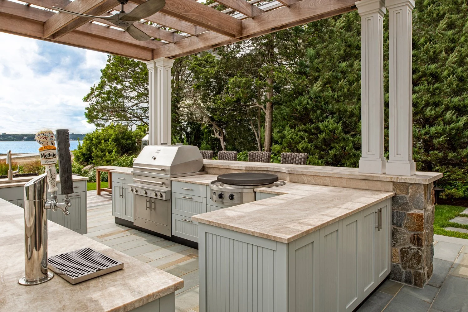 Christine Conte Interiors | Outdoor Dining | Exterior Design | Patio Design | Outdoor Bar | Dining Table | Outdoor Grill | Luxury