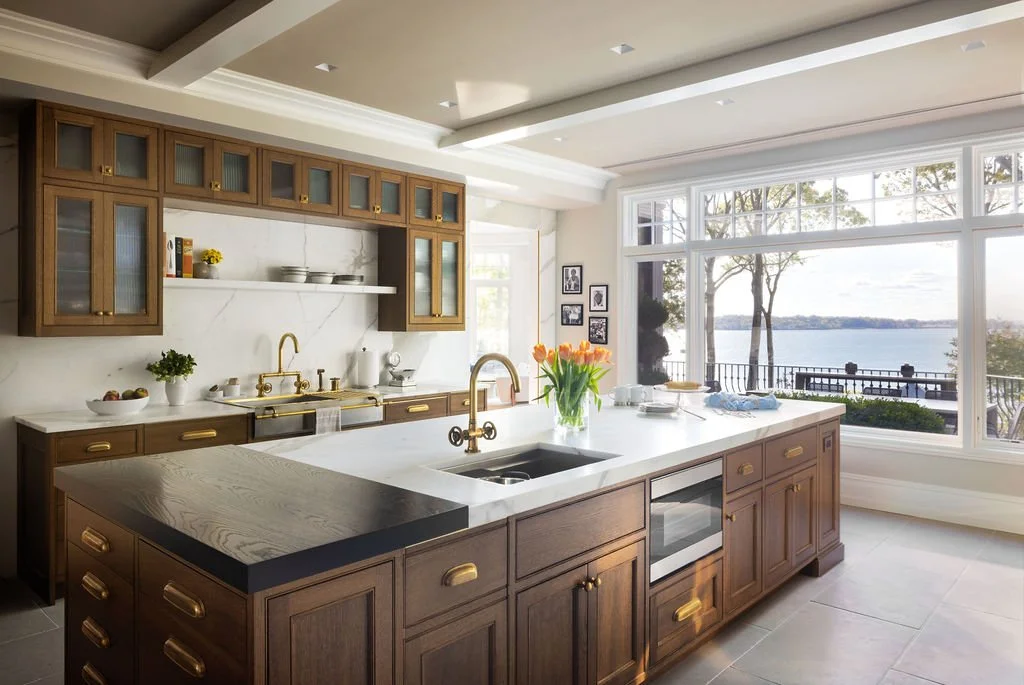 Christine Conte Interiors | Kitchen Design | Luxury | Kitchen Island | Wood Cabinets | Lake Side Home