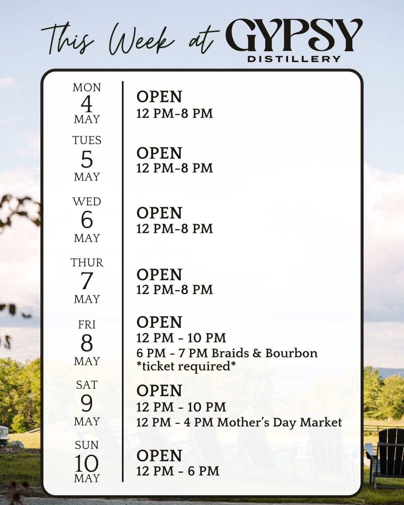 We are now OPEN 7 days a week! ☀️🍹🌮🍻