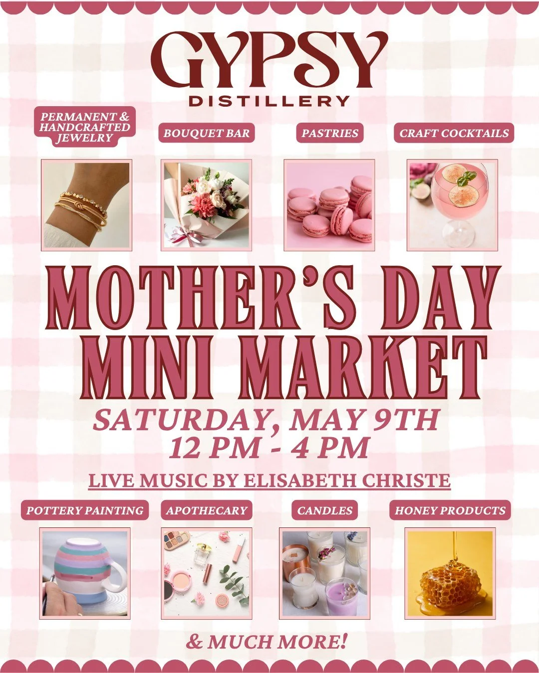 This Saturday! Inviting all moms to one of our favorite events of the season - shop local and handcrafted goods, visit interactive booths, sip specialty cocktails, enjoy live music by Elisabeth Christe, and take some time to pour into yourself or the