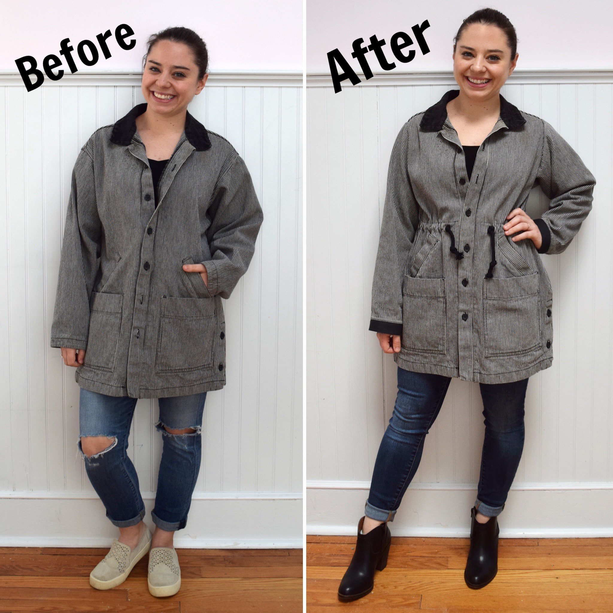 Refashion Friday Striped Jacket Refashion — Trish Stitched