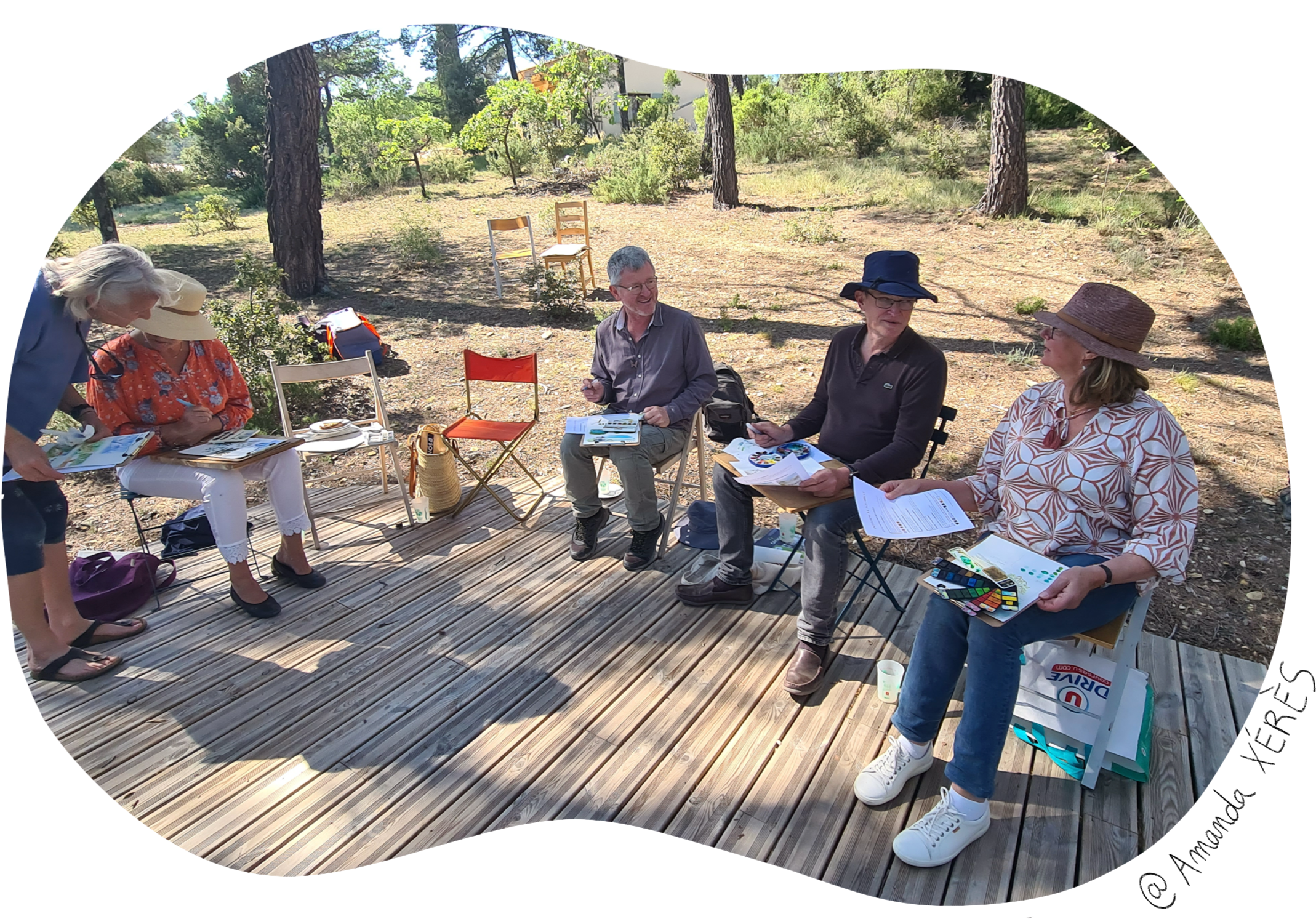 photo des participants de l'atelier d'aquarelle d'Esparron-de-Verdon, ABC