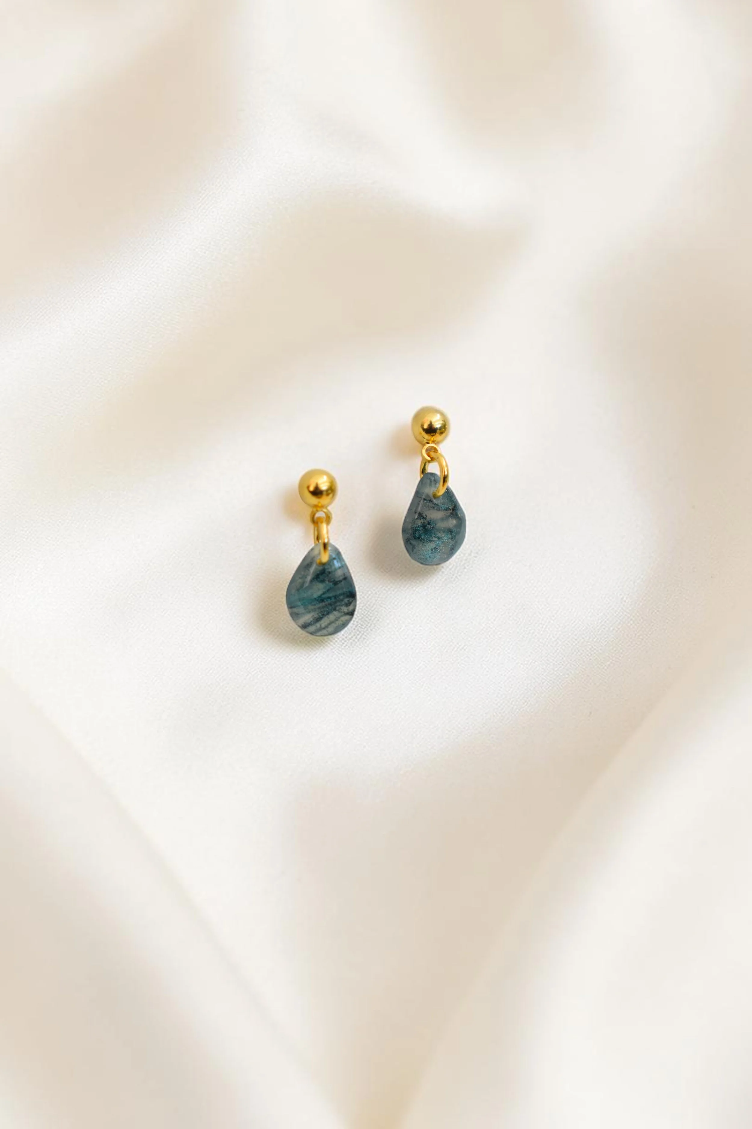 Fomm ir-Riħ Collection - Tiny Teardrops with Ball Pin (24k Gold‑Plated Brass)