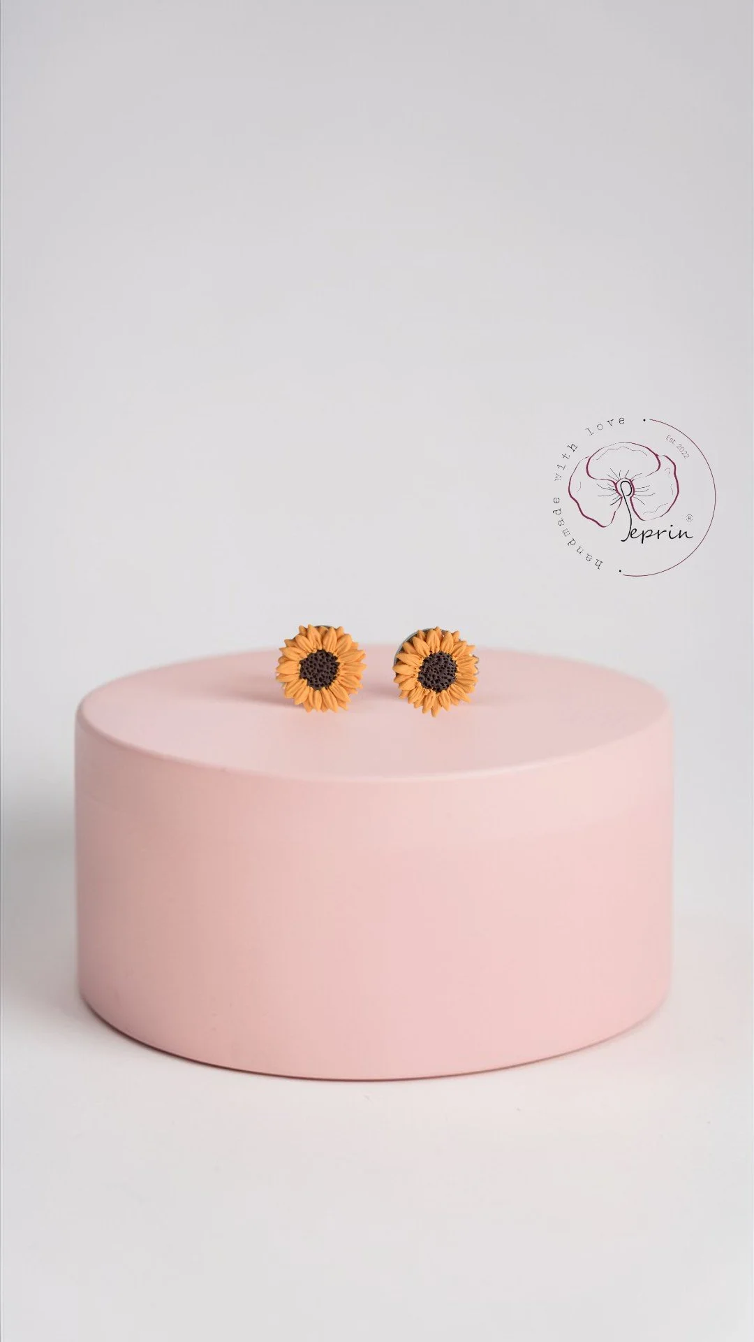 Silver Dawn Sunflower Studs — 10mm