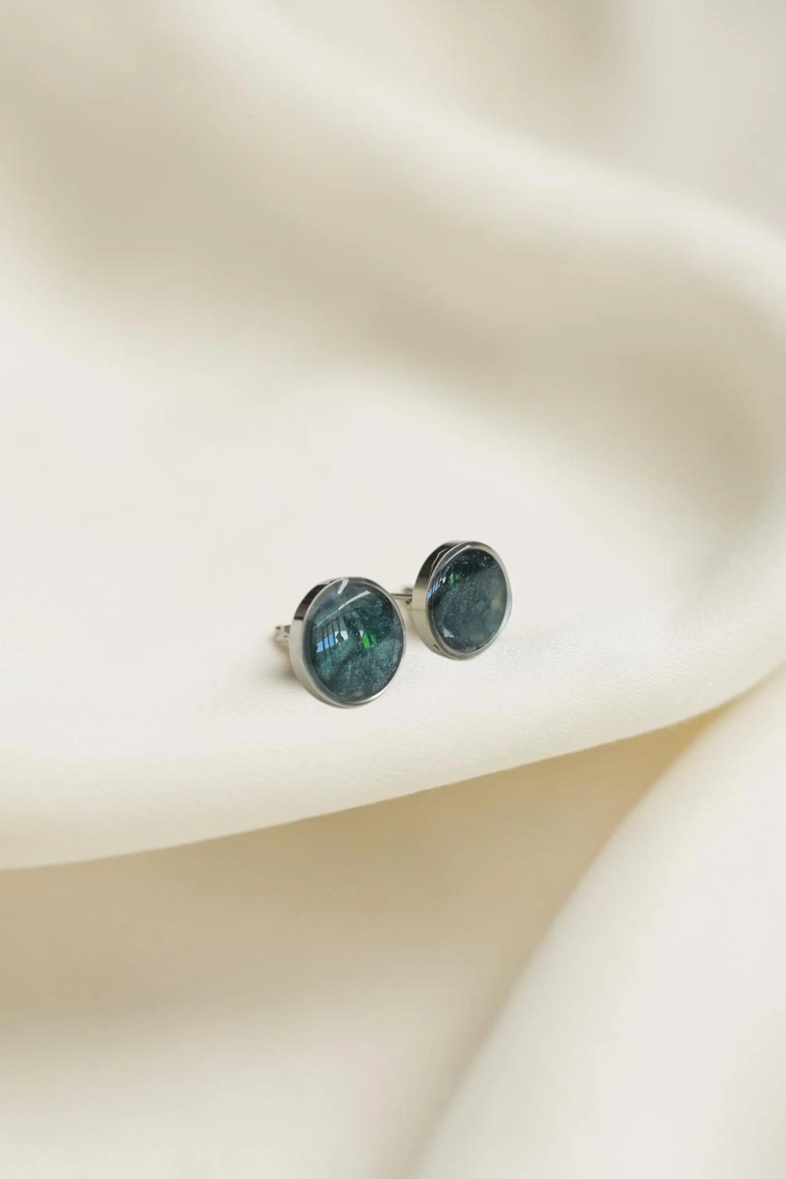 Fomm ir-Riħ Collection - 10mm Studs (Rhodium‑Plated Stainless Steel, Silver‑Toned)