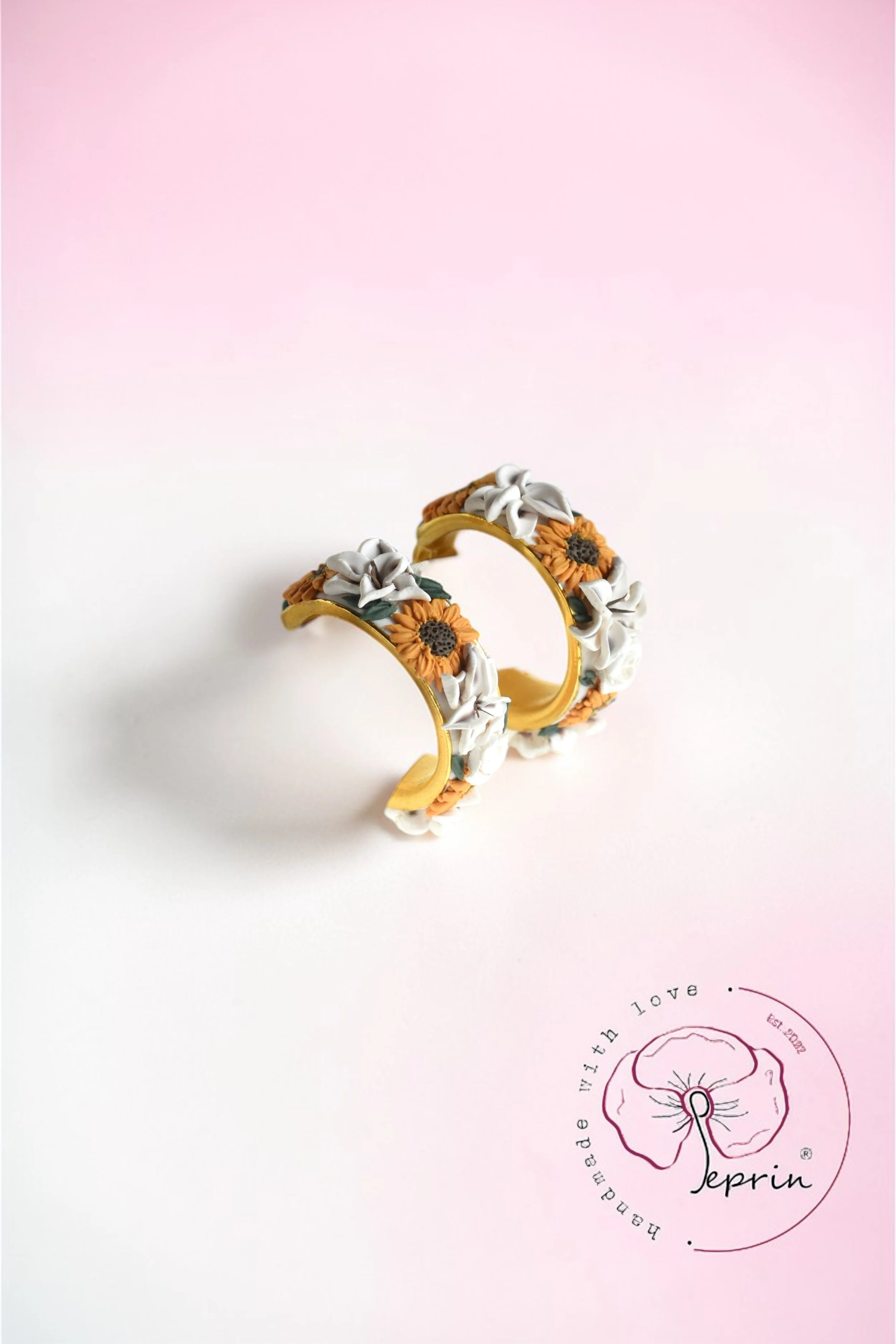 Golden Sunflower Hoops