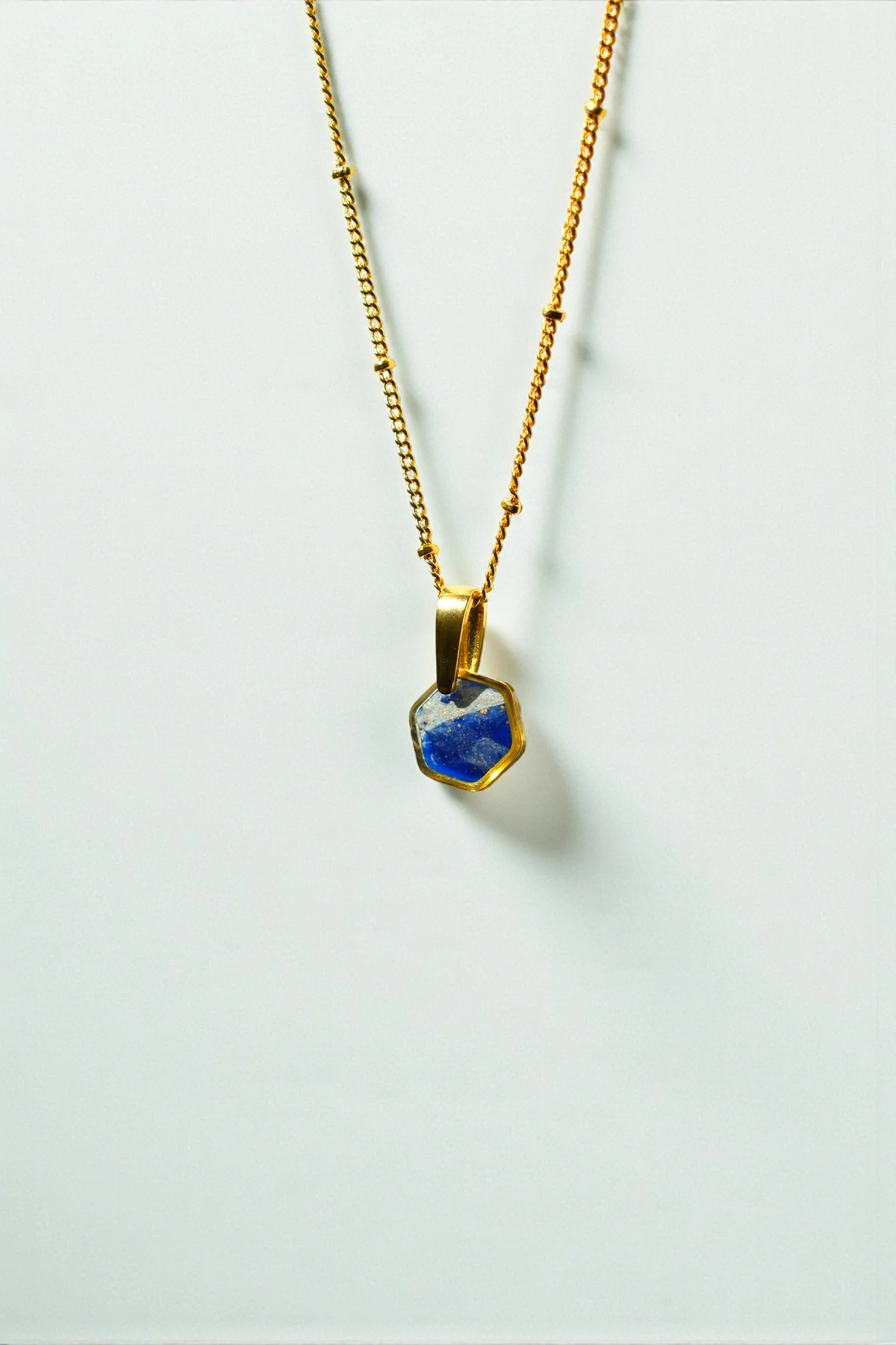 Serena - Dainty Hexagon Gold Pendant