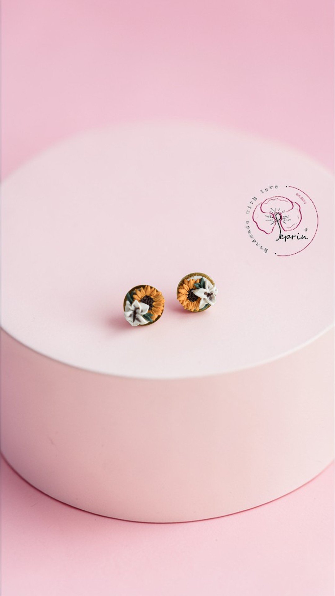 Twin Bloom Studs — Sunflower & Lily in Gold
