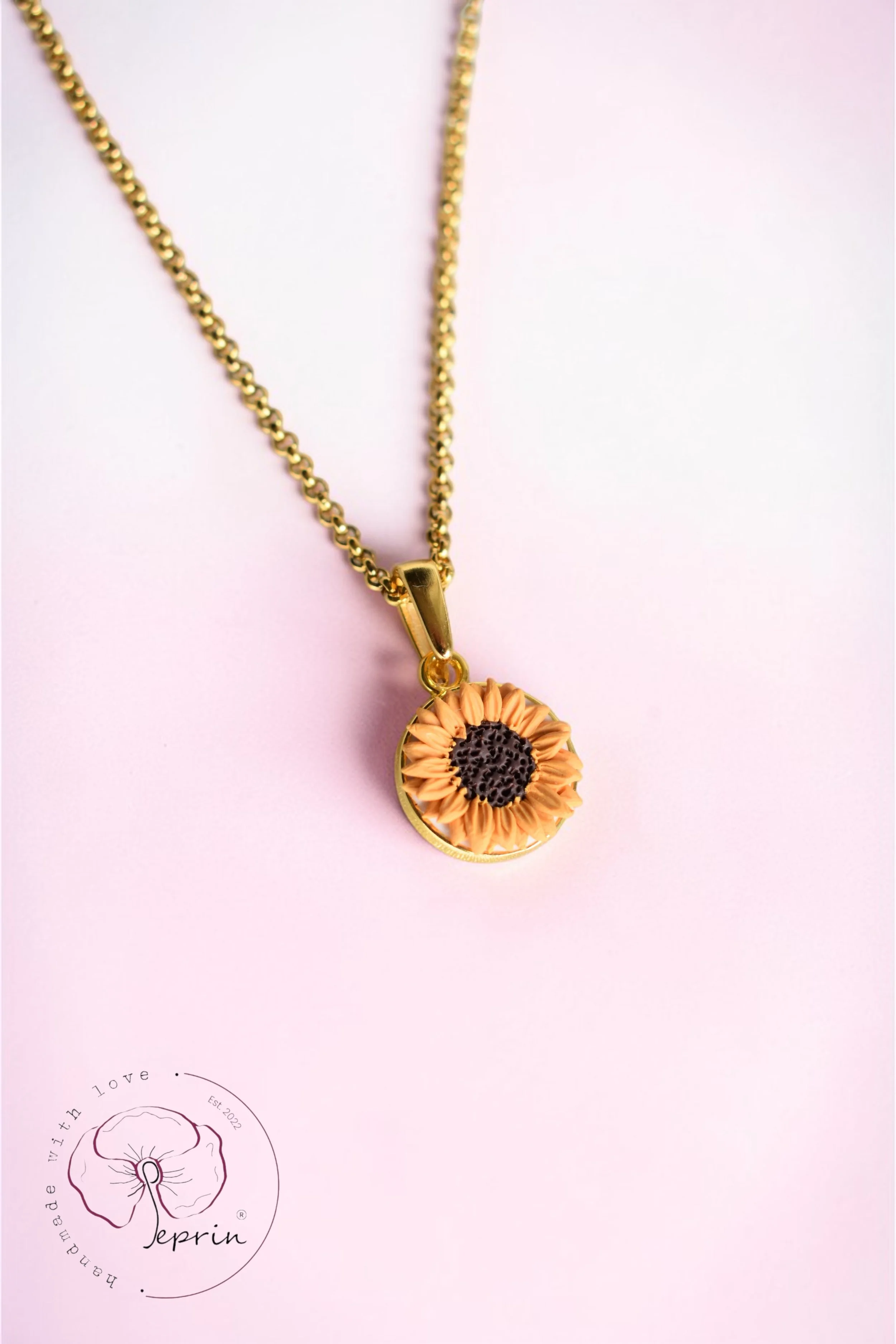 Tiny Sunflower Pendant — Gold Edition