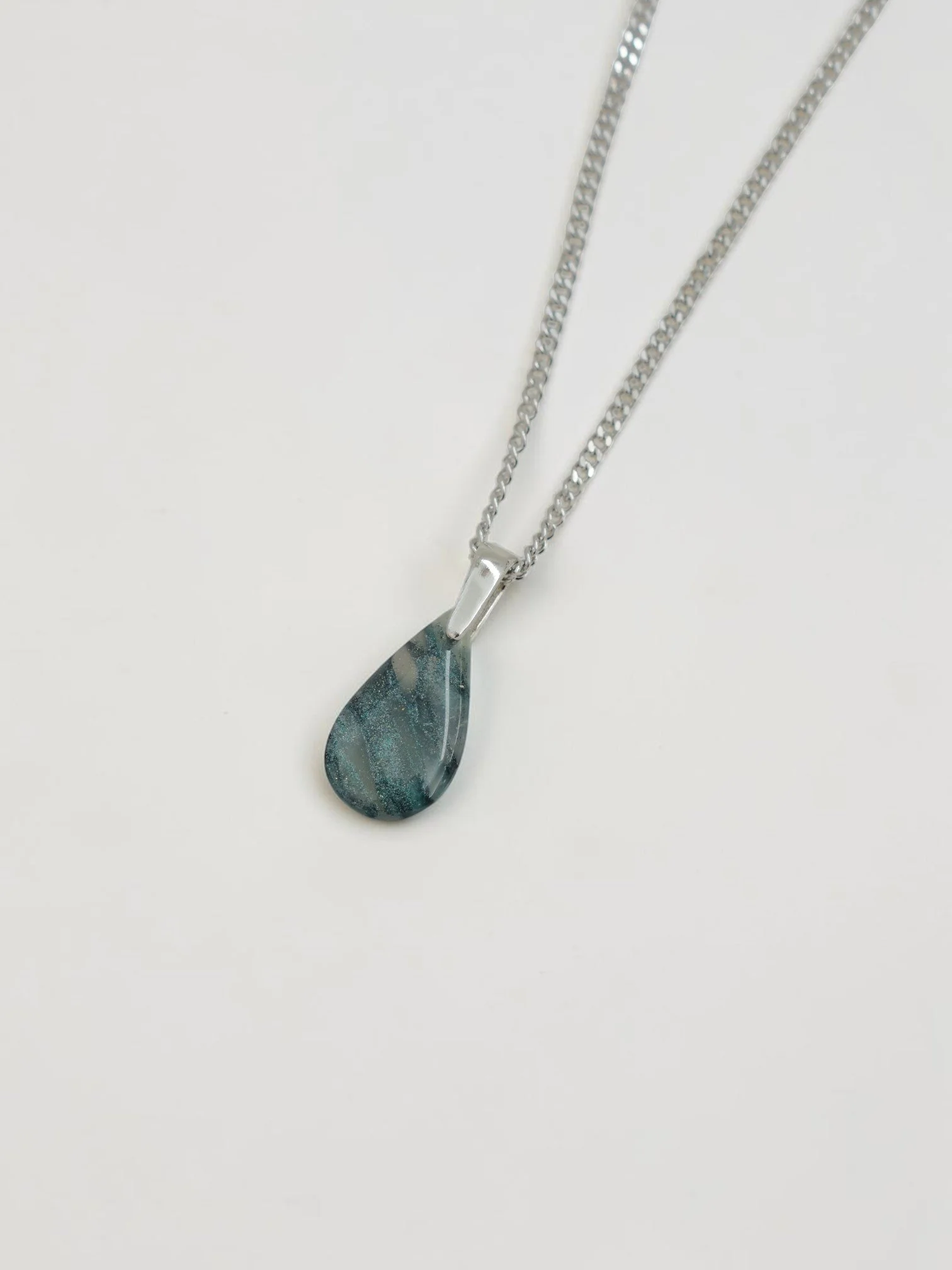 Fomm ir-Riħ Collection - Teardrop Pendant (Rhodium‑Plated Brass, Silver‑Toned)