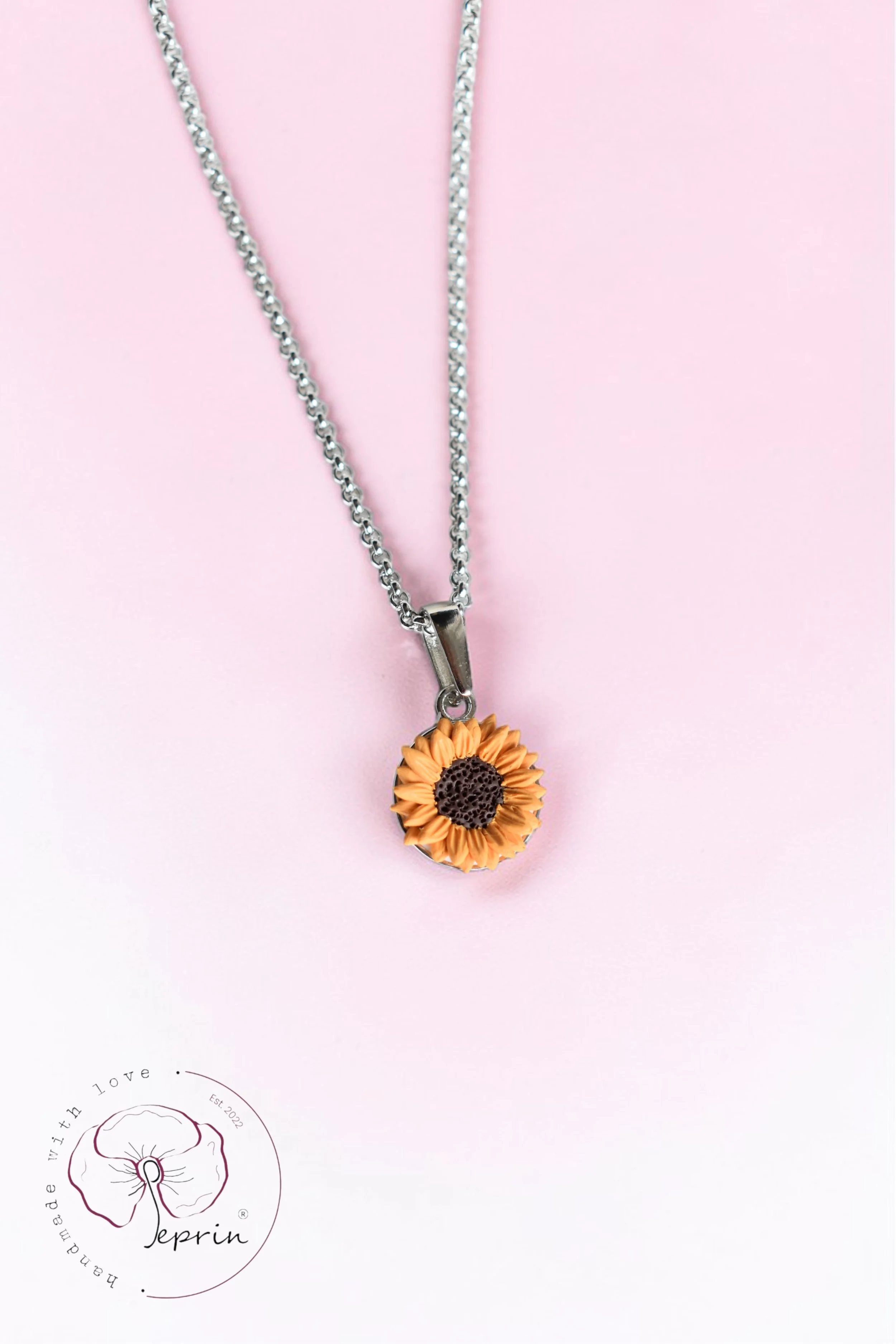 Tiny Sunflower Pendant — Silver Edition