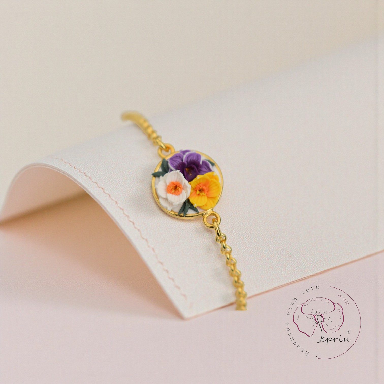 Ħlewwa Collection — Gold Plated Floral Medallion Bracelet