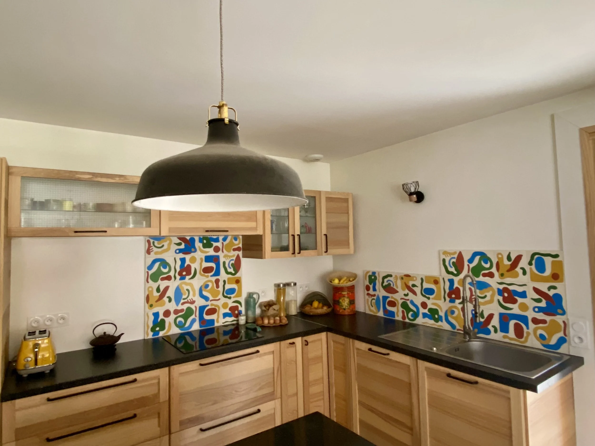 carreaux de ciment - Abstract - Carreaux de ciment artisanaux 20x20 - carton de 16 carreaux - mutlitcolores - César Bazaar - Atelier de fabrication de carreaux de ciment