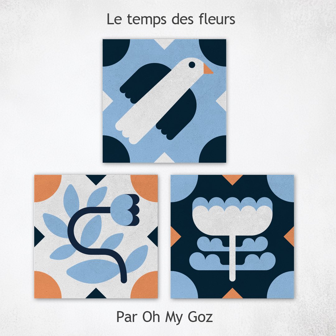 carreaux de ciment - Le temps de fleurs par Oh My Goz - César Bazaar - Atelier de fabrication de carreaux de ciment