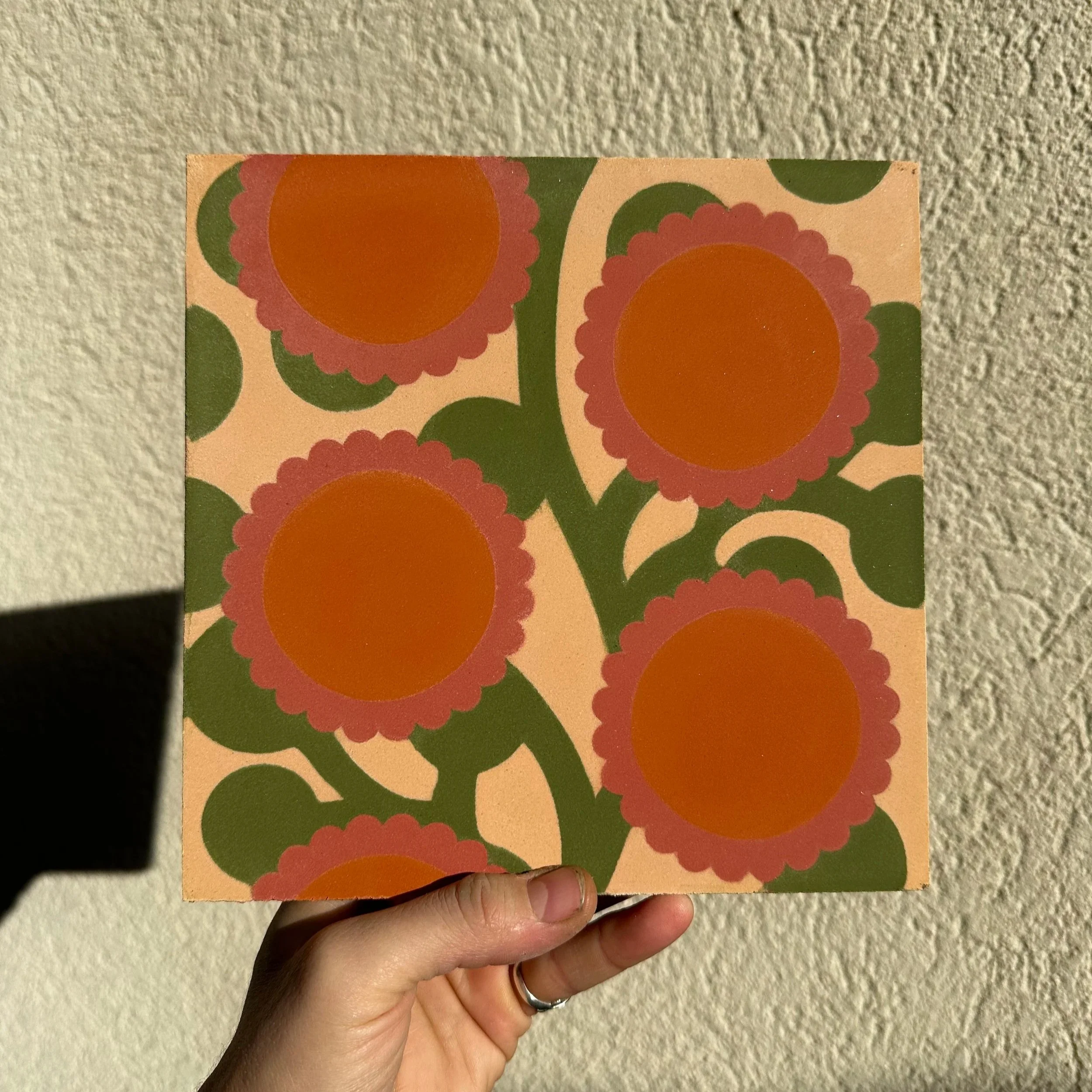 carreaux de ciment - Prévente : Sunrise, carton de 16 carreaux, par Laurie Lecou - César Bazaar - Atelier de fabrication de carreaux de ciment