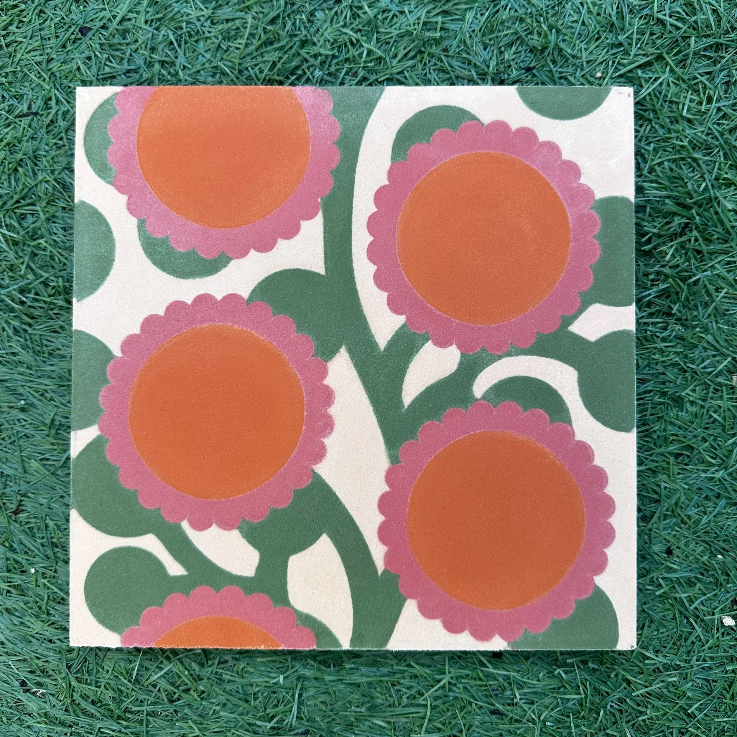 carreaux de ciment - Prévente : Sunrise, carton de 16 carreaux, par Laurie Lecou - César Bazaar - Atelier de fabrication de carreaux de ciment