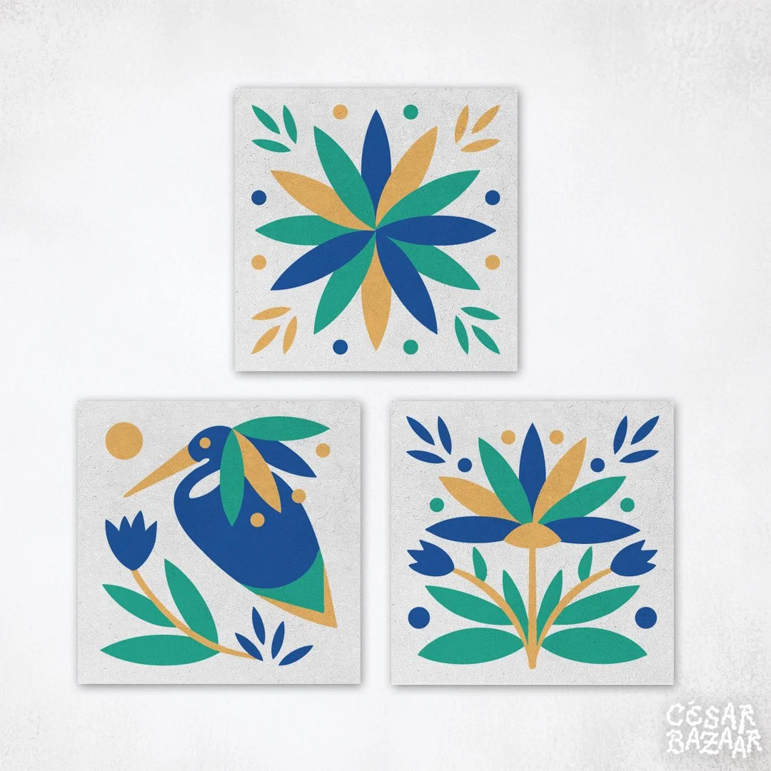 Papyrus - Carreau de ciment solidaire à l'unité - par Justine Delétang