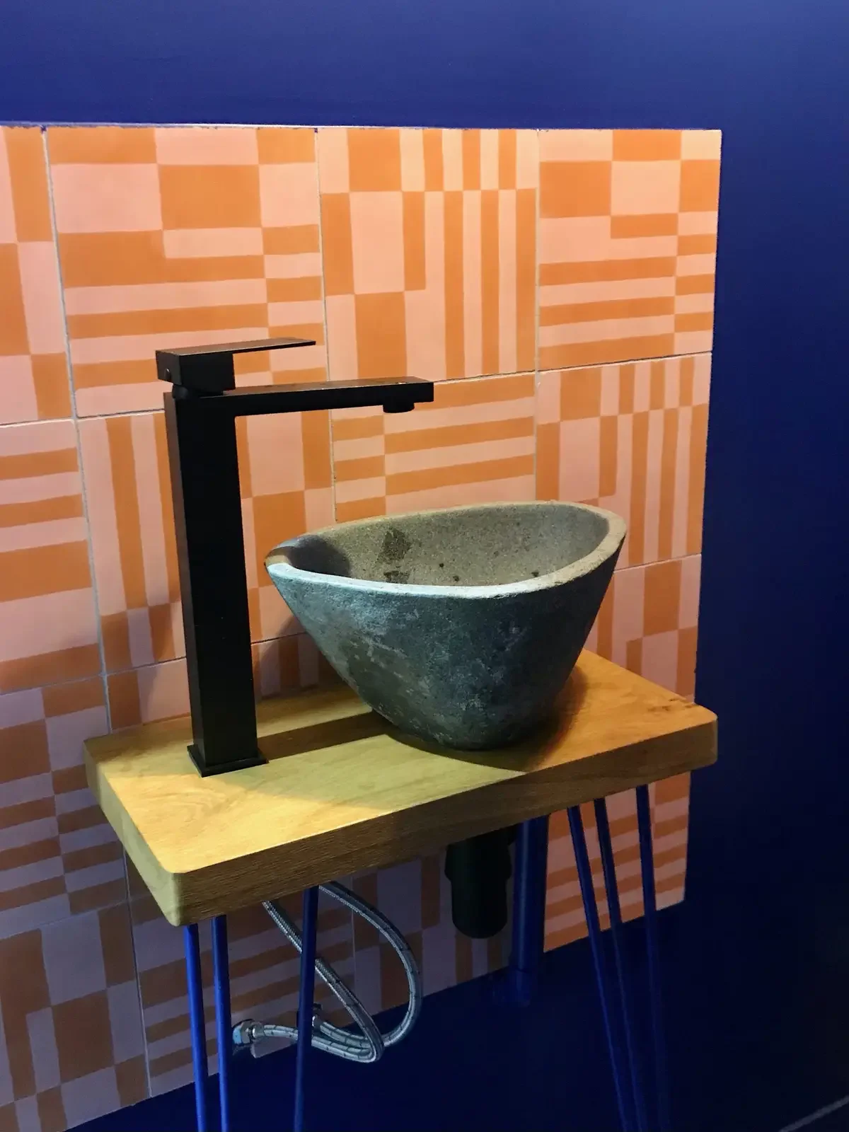 carreaux de ciment - Palm Beach - Carreaux de ciment artisanaux 20x20 - carton de 16 carreaux - rose et orange - César Bazaar - Atelier de fabrication de carreaux de ciment