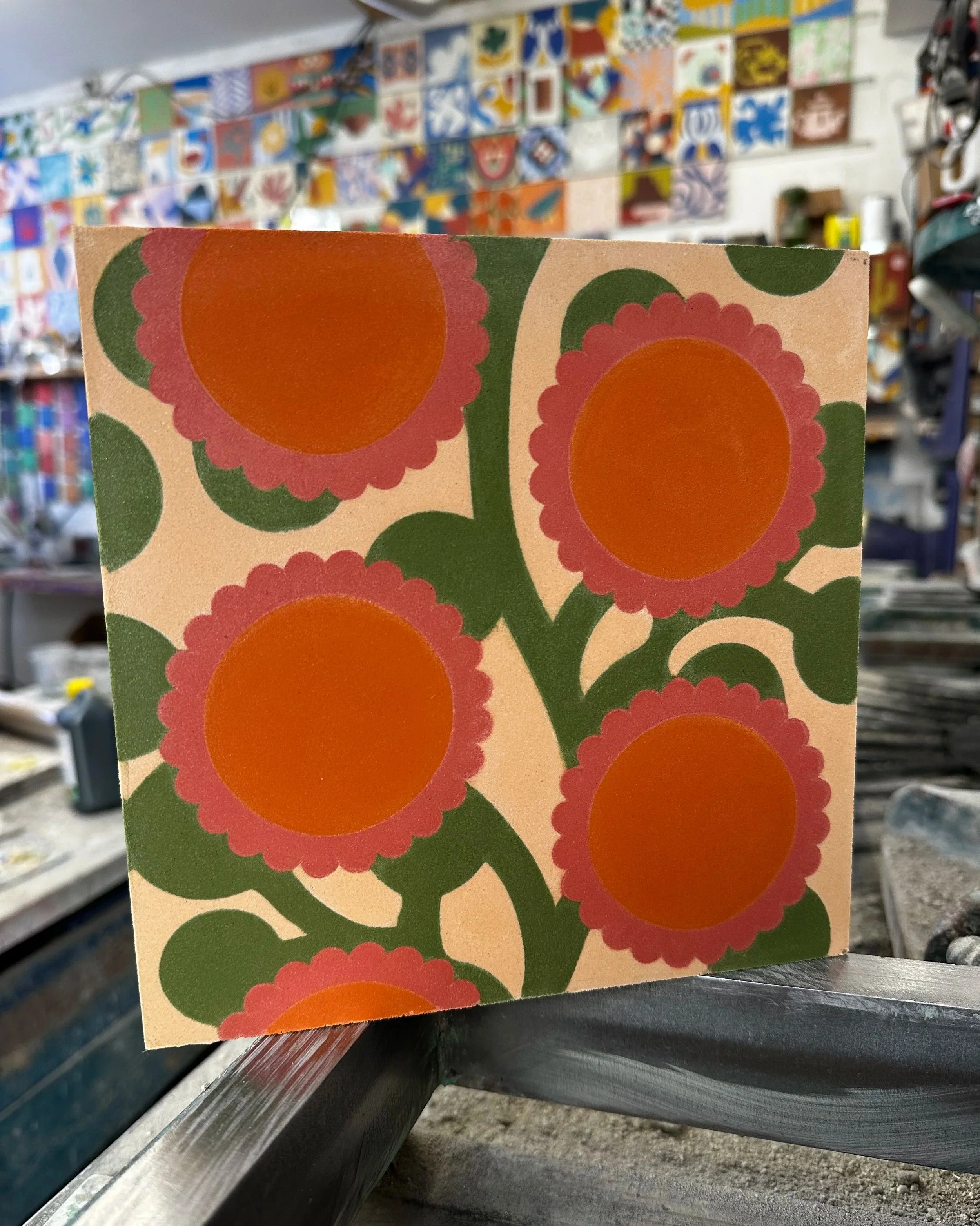 carreaux de ciment - Prévente : Sunrise, carton de 16 carreaux, par Laurie Lecou - César Bazaar - Atelier de fabrication de carreaux de ciment