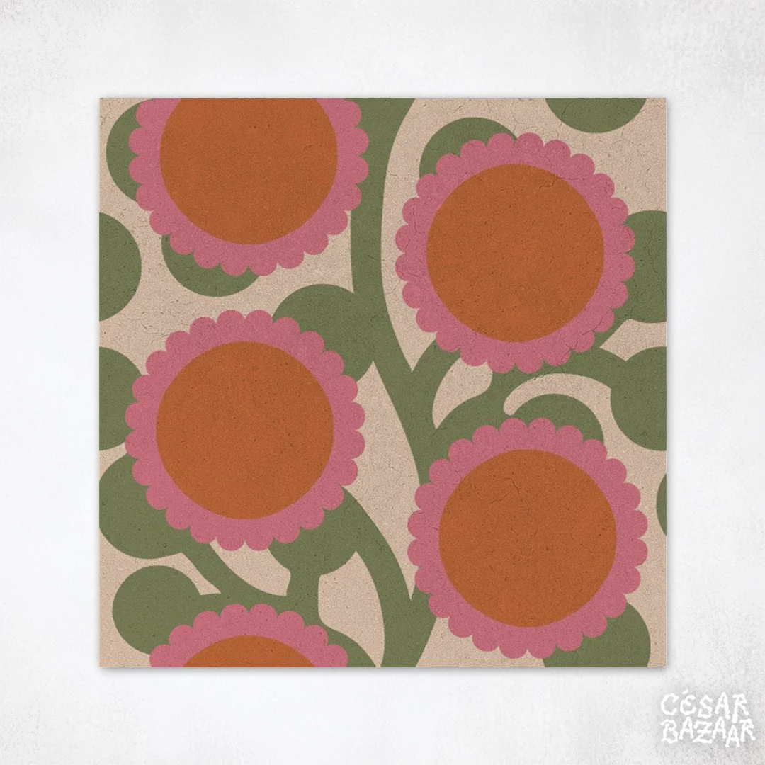 carreaux de ciment - Prévente : Sunrise, carton de 16 carreaux, par Laurie Lecou - César Bazaar - Atelier de fabrication de carreaux de ciment