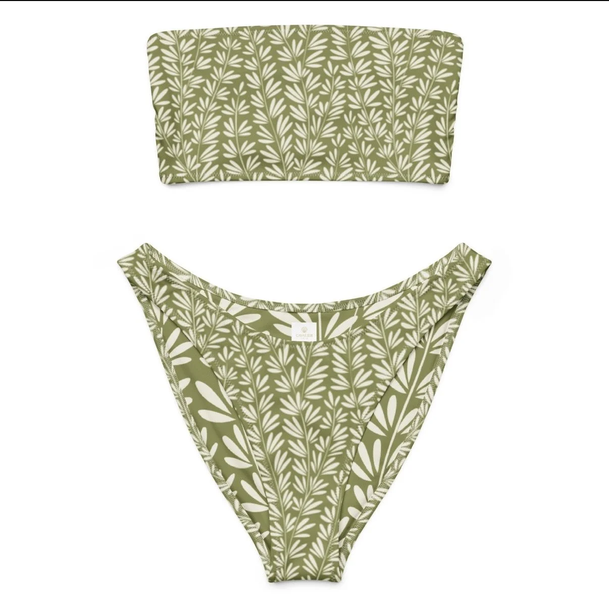 Green Leaf Bandeau Two Piece Set