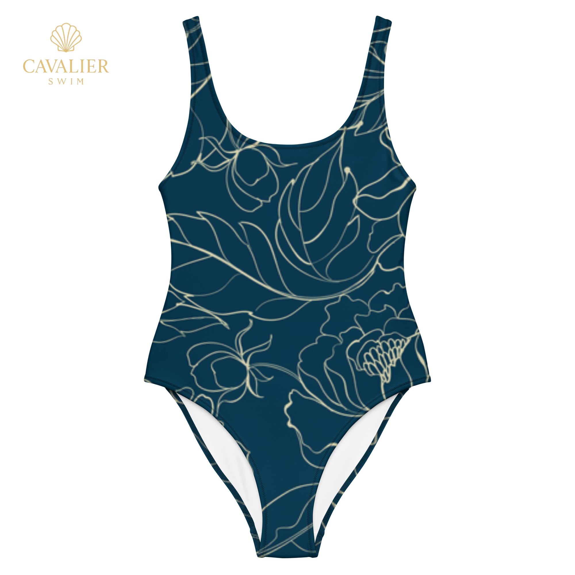 Blue & Gold Flower One-Piece