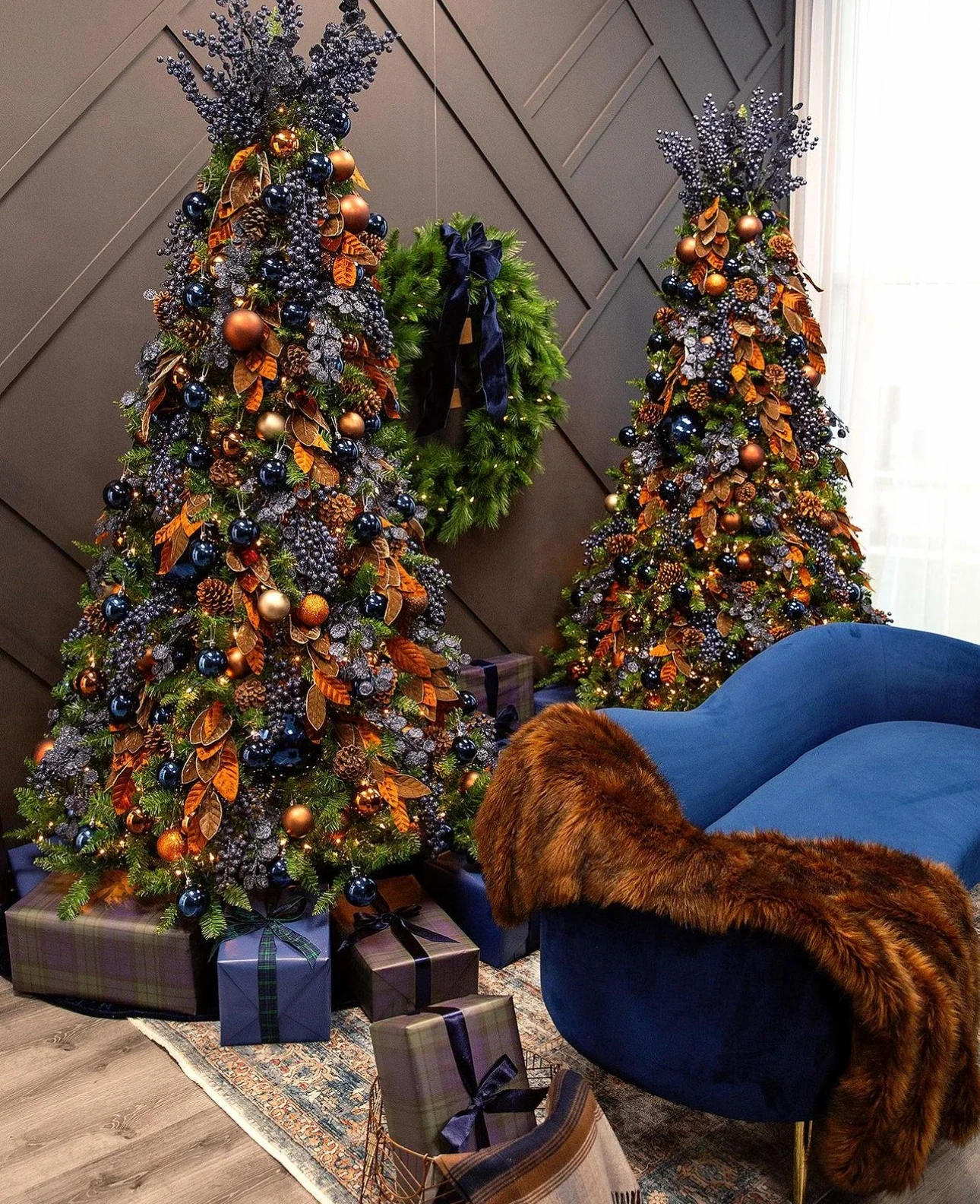 Corporate holiday office installation, commercial Christmas decorating Los Angeles