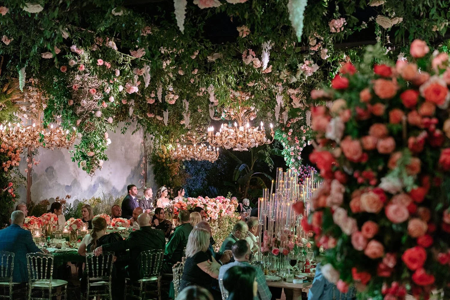 Victorian Garden Fairytale Wedding in Los Angeles with Romantic Floral Design and Layered Decor
