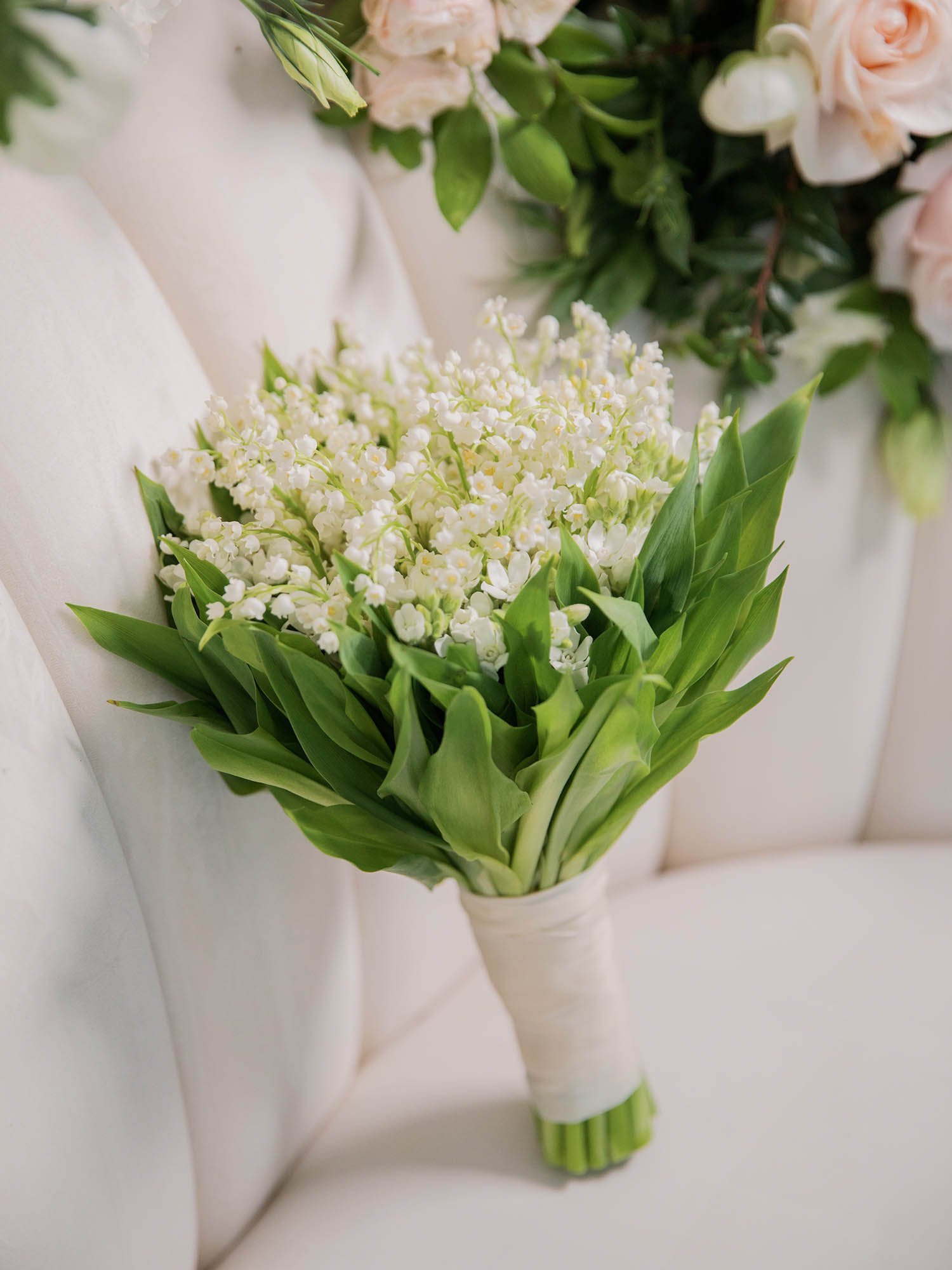 Lilly of the Valley spring bridal bouquet by Eddie Zaratsian