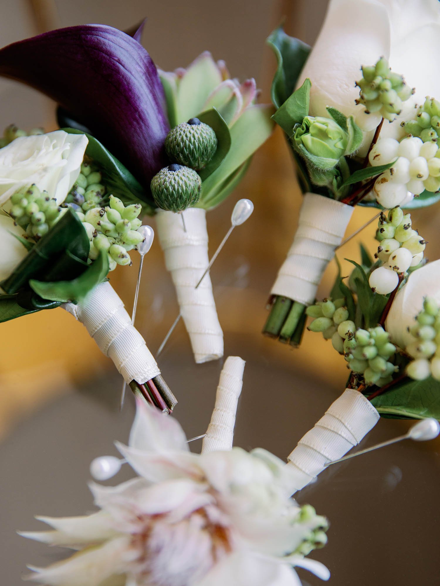 Spring boutonnieres by Eddie Zaratsian, Los Angeles floral and event designer