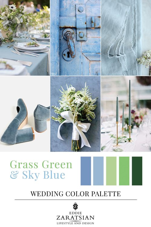 Spring Wedding Color Palette - Sky Blue & Grass Green | Eddie Zaratsian ...