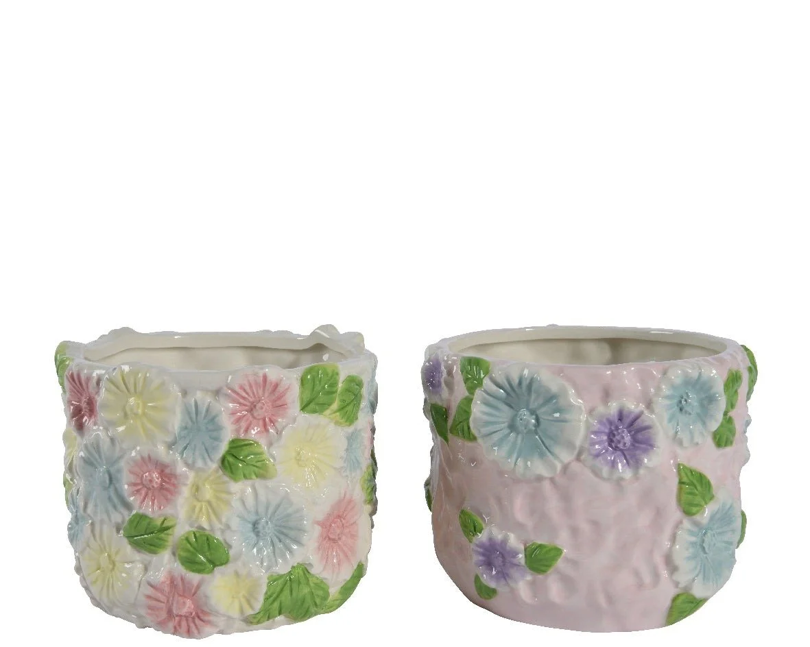 Garden Party Pastel Floral Planters